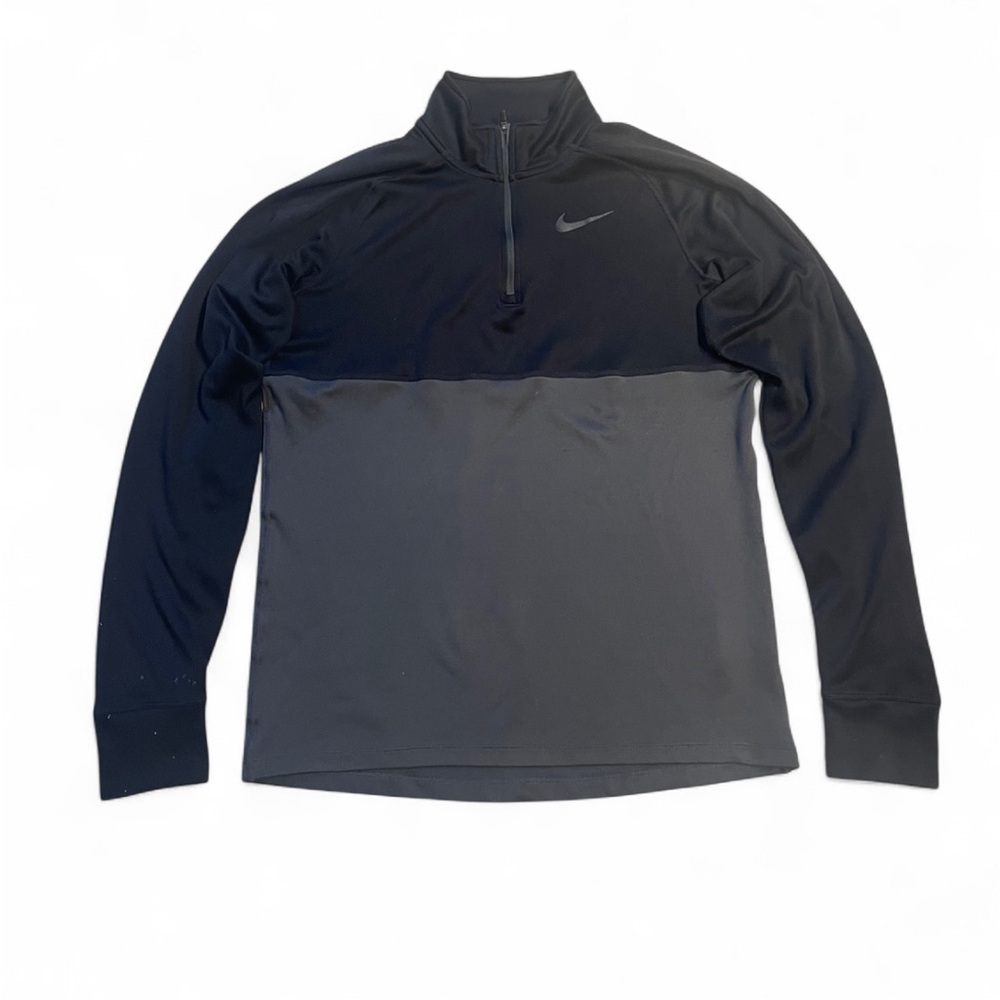 Nike Black and Gray Quarter-Zip Pullover